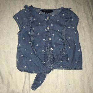 Denim knot top